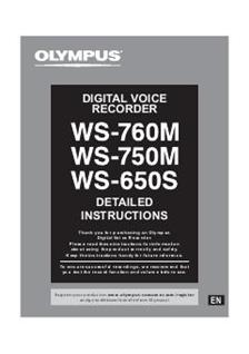 Olympus WS 650 M manual. Camera Instructions.